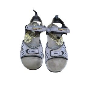 Merrell Women's Adjustable Strap Gray Sandals Patterned Footbed Size 7